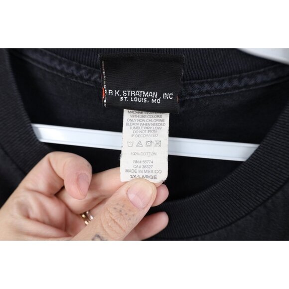 Vintage Y2K Harley Davidson Mens 2XL Faded Spell Out Big Logo T-Shirt Black - Picture 9 of 16